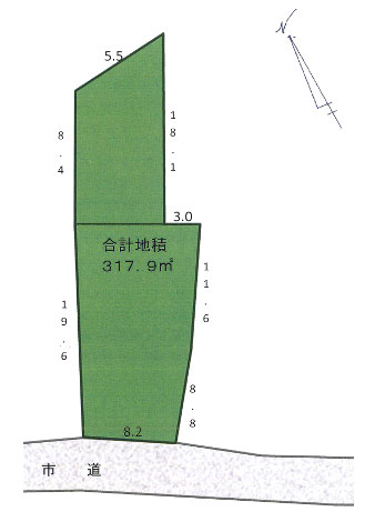 紅興ホームページ　中古物件　南房総市 千倉 物件地型概略図
